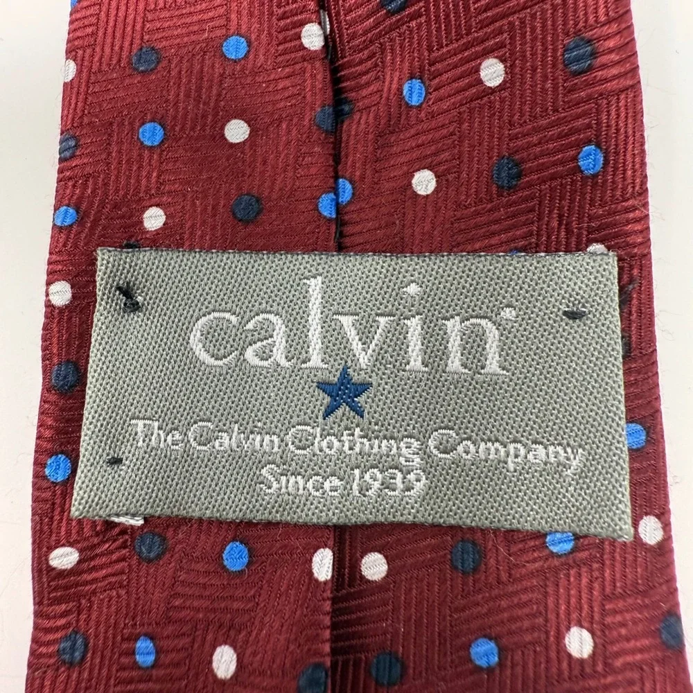 Calvin Tie Burgundy Polka Dot‎ Silk Handmade Designed in Italy Kids Boy